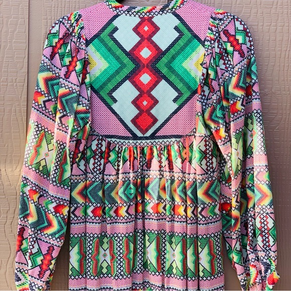 Farm Rio Colorful Geometric Patterned Dress - Picture 4 of 15